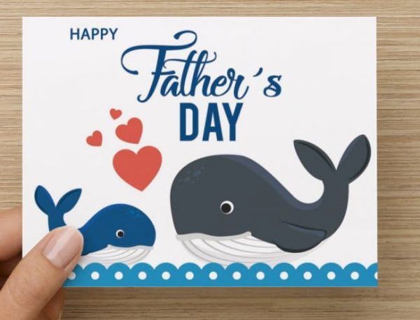 Happy Fathers Day Whale card & Cooper's gift card