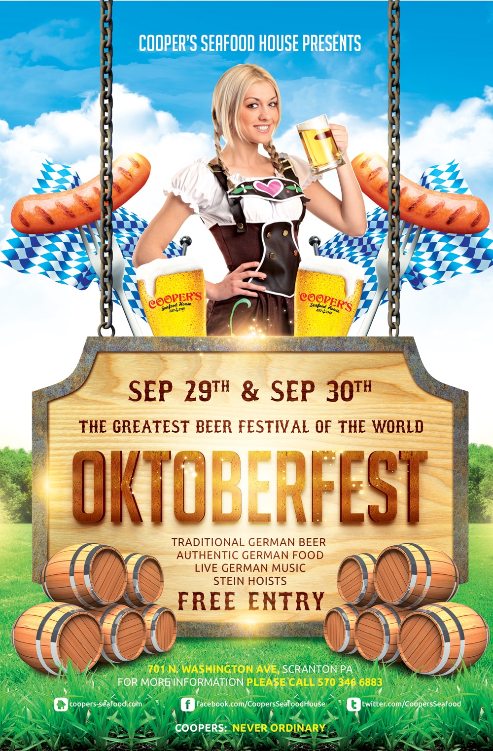 Oktoberfestfestivalposter Coopers Seafood House