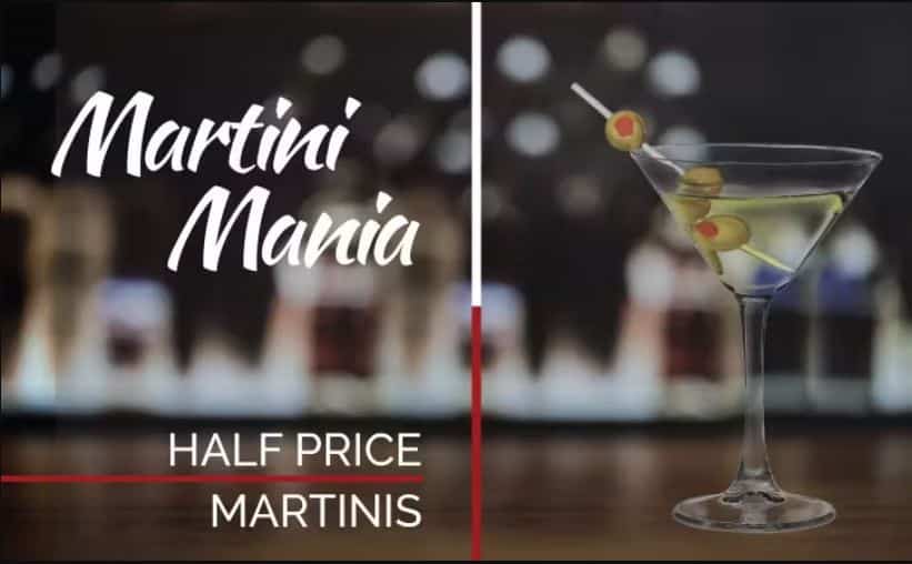 Every Thursday enjoy 4.99 Martinis all day at Cooper’s!!