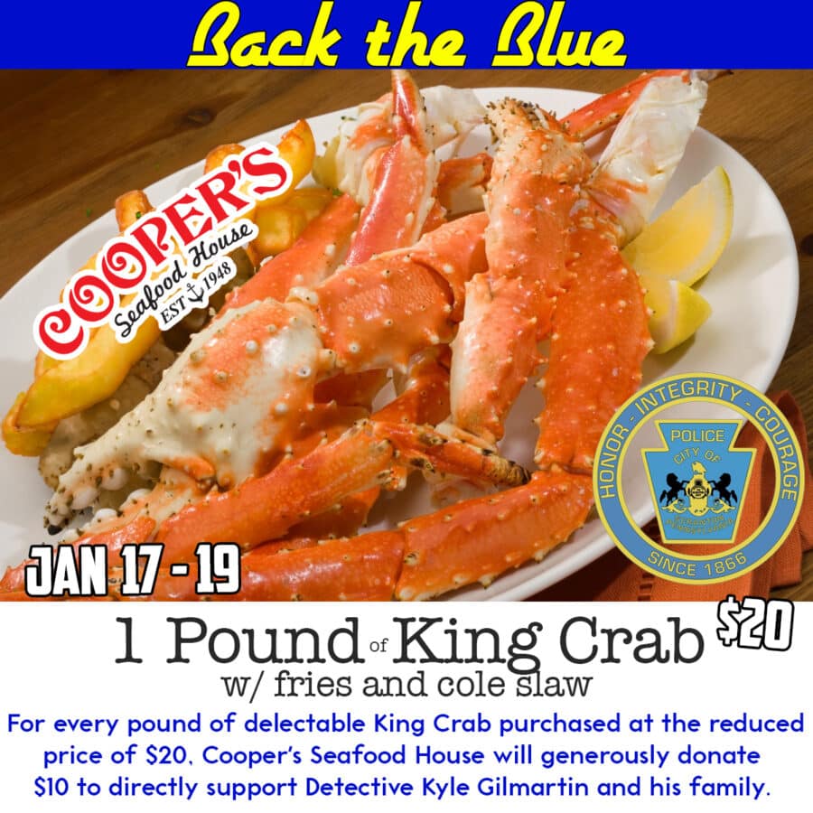 Catch of Compassion: Cooper’s Seafood House Hosts King Crab Sale to Support Injured Detective Kyle Gilmartin