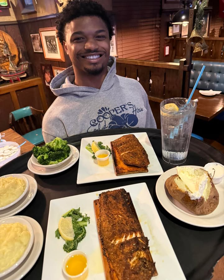 Look at this beautiful blackened salmon that Jason is ser…