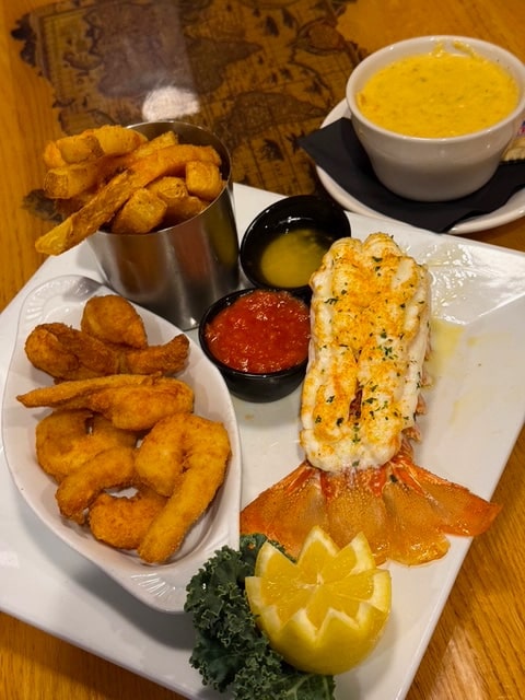 The King’s Catch Royal treatment with crab, lobster, & sh…
