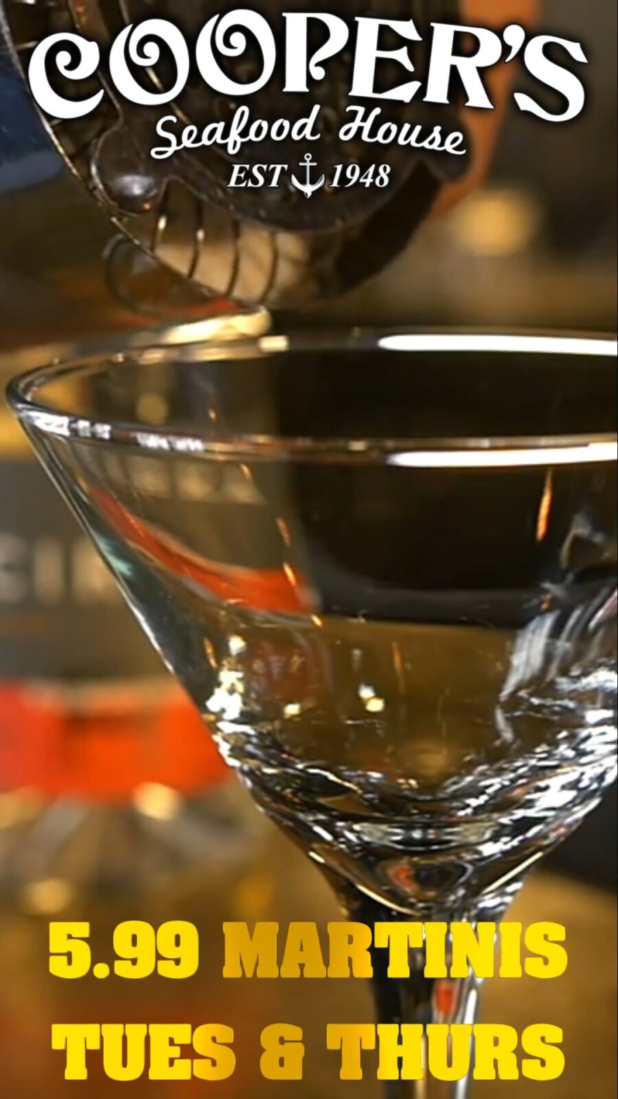 Thursdays Just Got a Whole Lot Smoother…
$5.99 Martini…