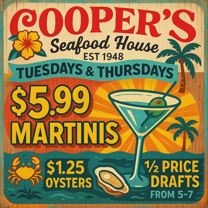Shake up your week! 
$5.99 MARTINIS every Tuesday & Thur…