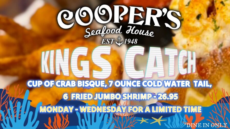 The King’s Catch is HERE!
Cup of crab bisque  + 7oz lobs…