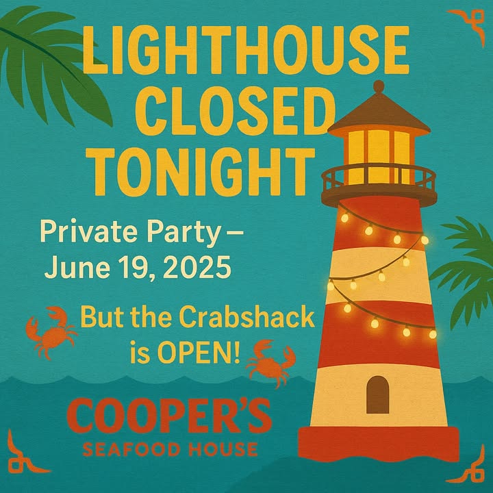 Heads up, mates!  The Lighthouse Bar will be CLOSED toni…