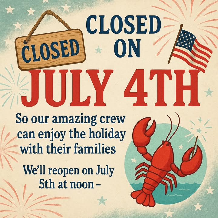 Cooper’s Seafood House will be CLOSED on July 4th so our…