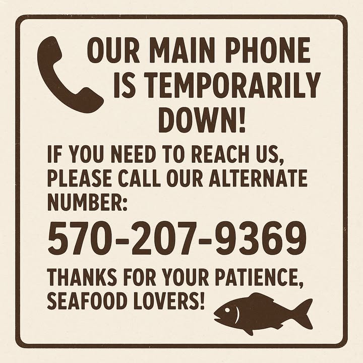 Our main phone line is temporarily down!
If you need to …