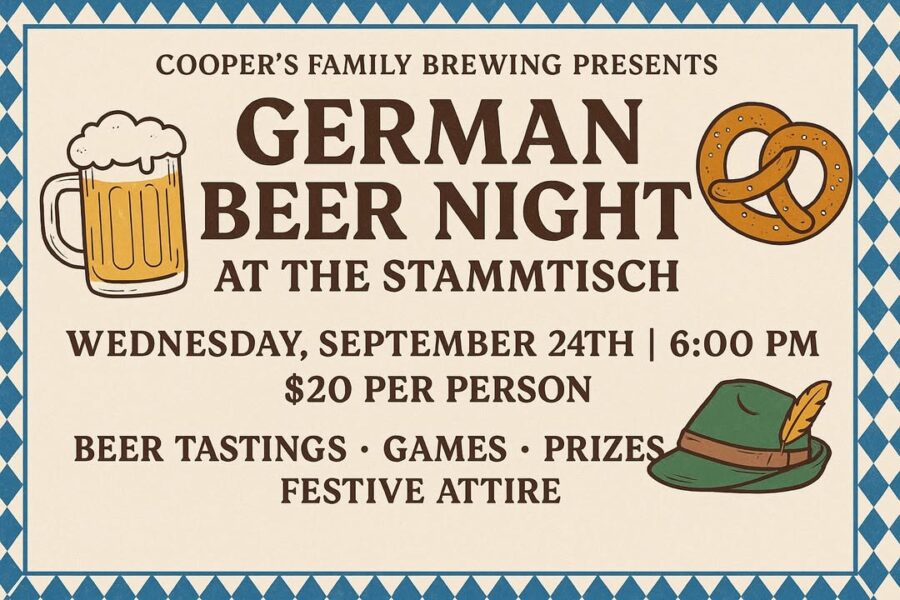 Kick off Oktoberfest with us at Cooper’s Family Brewing! …