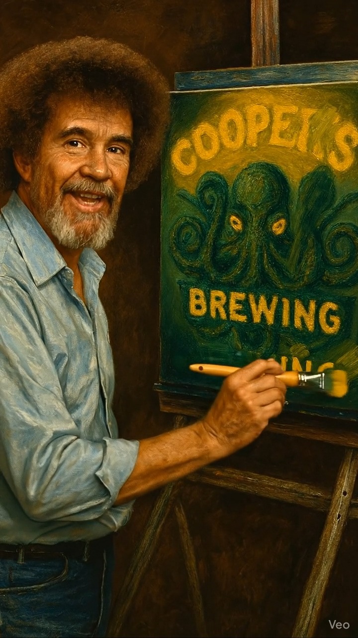 When Bob Ross meets Cooper’s Brewing… magic happens. Jus…